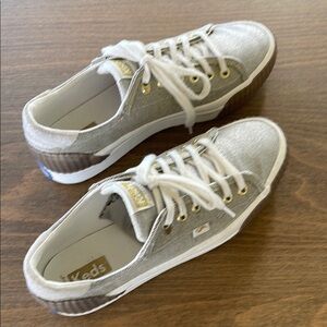 Keds Women's Kickstart Gold and Silver Sneakers